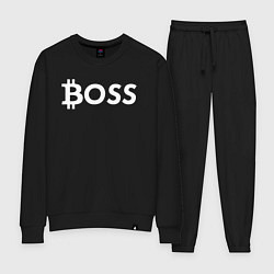 Костюм хлопковый женский БИТКОИН ДЕД BITCOIN BOSS, цвет: черный