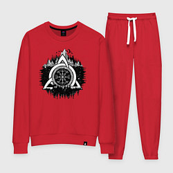 Костюм хлопковый женский Вегвизир Рунический Компас, цвет: красный