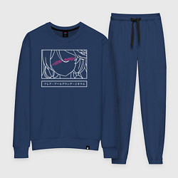 Костюм хлопковый женский Flare Arlgrande Jioral, цвет: тёмно-синий