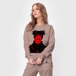 Костюм хлопковый женский Кровь Чосо Магическая Битва, цвет: пыльно-розовый — фото 2