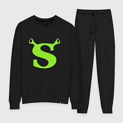 Костюм хлопковый женский Shrek: Logo S, цвет: черный