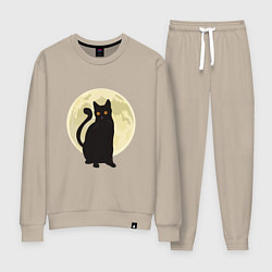 Костюм хлопковый женский Moon Cat, цвет: миндальный