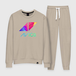 Костюм хлопковый женский AVICII RAIBOW, цвет: миндальный