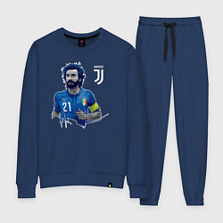 Костюм хлопковый женский Andrea Pirlo, цвет: тёмно-синий