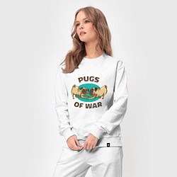 Костюм хлопковый женский Pugs of War - Мопсы войны, цвет: белый — фото 2