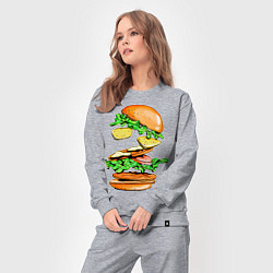 Костюм хлопковый женский King Burger, цвет: меланж — фото 2