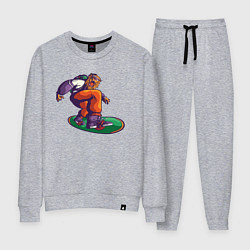 Костюм хлопковый женский Лев Сноубордист Lion Snowboard, цвет: меланж