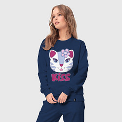 Костюм хлопковый женский Kiss Cat, цвет: тёмно-синий — фото 2