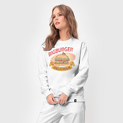 Костюм хлопковый женский Delicious Burger, цвет: белый — фото 2