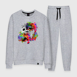 Костюм хлопковый женский Тюлень мем, цвет: меланж