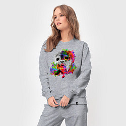 Костюм хлопковый женский Тюлень мем, цвет: меланж — фото 2