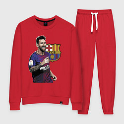 Костюм хлопковый женский Lionel Messi Barcelona Argentina, цвет: красный