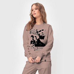 Костюм хлопковый женский Карты, деньги, два ствола, цвет: пыльно-розовый — фото 2