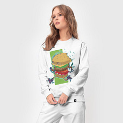 Костюм хлопковый женский Fast Food, цвет: белый — фото 2