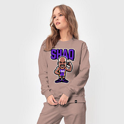 Костюм хлопковый женский Shaq, цвет: пыльно-розовый — фото 2