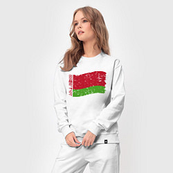 Костюм хлопковый женский Флаг - Беларусь, цвет: белый — фото 2