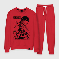 Костюм хлопковый женский Ророноа Зоро One Piece, цвет: красный
