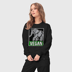 Костюм хлопковый женский Vegan elephant, цвет: черный — фото 2