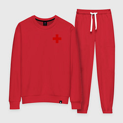 Костюм хлопковый женский Hospital Classic, цвет: красный