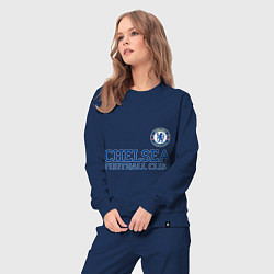 Костюм хлопковый женский Chelsea FC: Blue, цвет: тёмно-синий — фото 2