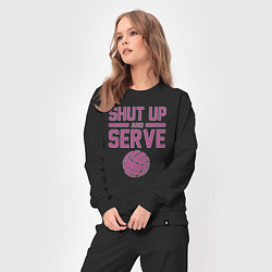 Костюм хлопковый женский Shut Up And Serve, цвет: черный — фото 2