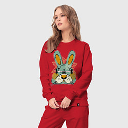Костюм хлопковый женский Безумный кролик, цвет: красный — фото 2