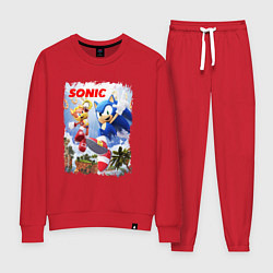 Костюм хлопковый женский SONIC СОНИК Z, цвет: красный