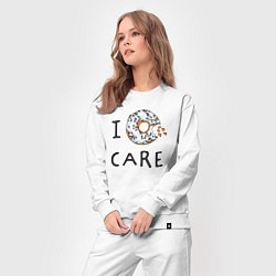 Костюм хлопковый женский Мне все равно I donut care, цвет: белый — фото 2