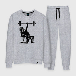 Костюм хлопковый женский Индеец со штангой, цвет: меланж