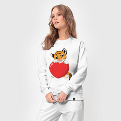 Костюм хлопковый женский Tiger Love, цвет: белый — фото 2