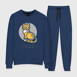 Костюм хлопковый женский Тигр 2022, цвет: тёмно-синий