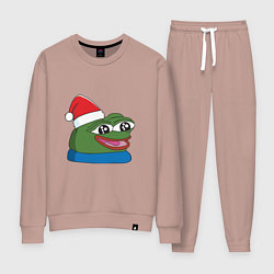 Костюм хлопковый женский Pepe, pepe happy, Пепе хеппи, pepe happy new year, цвет: пыльно-розовый