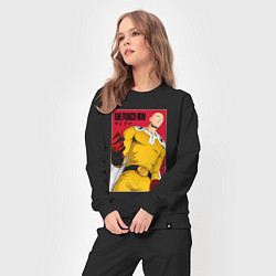 Костюм хлопковый женский Сайтама Saitama Ванпанчмен, цвет: черный — фото 2