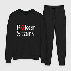 Костюм хлопковый женский PokerStars логотип, цвет: черный