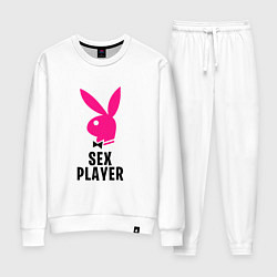 Костюм хлопковый женский СЕКС ИГРОК PLAYBOY, цвет: белый