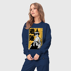 Костюм хлопковый женский Лен Тао, цвет: тёмно-синий — фото 2