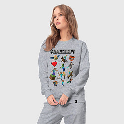 Костюм хлопковый женский МИР МАНКРАФТА, ГЕРОИ И МОНСТРЫ ИГРЫ, цвет: меланж — фото 2