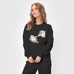 Костюм хлопковый женский Сотворение тигрёнка - пародия на Микеланджело, цвет: черный — фото 2