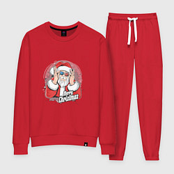 Костюм хлопковый женский Cool Santa, цвет: красный