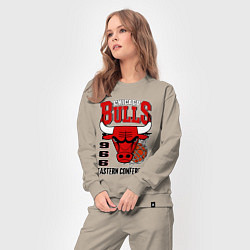 Костюм хлопковый женский Chicago Bulls NBA, цвет: миндальный — фото 2