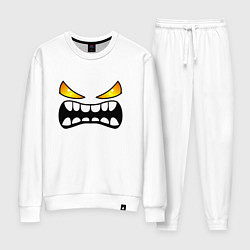 Костюм хлопковый женский Geometry Dash: Demon Face, цвет: белый
