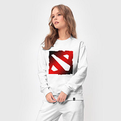 Костюм хлопковый женский ЧЁРНО КРАСНОЕ ЛОГО ДОТА 2 DOTA 2 LOGO, цвет: белый — фото 2