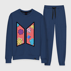 Костюм хлопковый женский BTS Permission To Dance КОНФЕТКИ, цвет: тёмно-синий