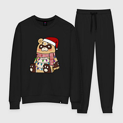 Костюм хлопковый женский ГОБА БОГ ОЧАГА НОВОГОДНИЙ, цвет: черный