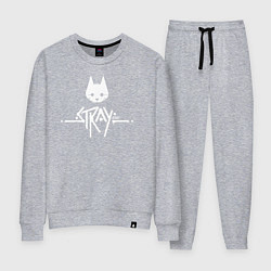 Костюм хлопковый женский Stray: White Logo, цвет: меланж