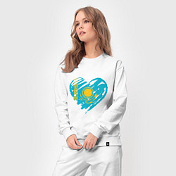 Костюм хлопковый женский Kazakhstan Heart, цвет: белый — фото 2