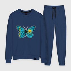 Костюм хлопковый женский Бабочка - Казахстан, цвет: тёмно-синий