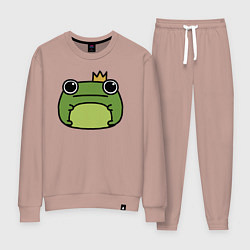 Костюм хлопковый женский Frog Lucky король, цвет: пыльно-розовый