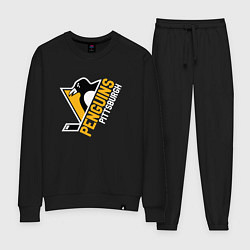 Костюм хлопковый женский Pittsburgh Penguins Питтсбург Пингвинз, цвет: черный