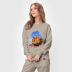 Костюм хлопковый женский Путешествие Санкт-Петербург Россия, цвет: миндальный — фото 2